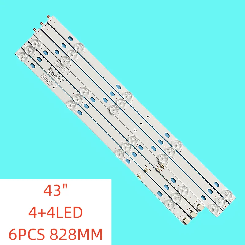 

6PCS/SET New LED Backlight for JS-D-JP43DM-A81EC B82EC E43DM1000 MCPCB BBK 43LEM-1043/FTS2C 43LEM-5043/FTS2C 43LEX-5058/FT2C