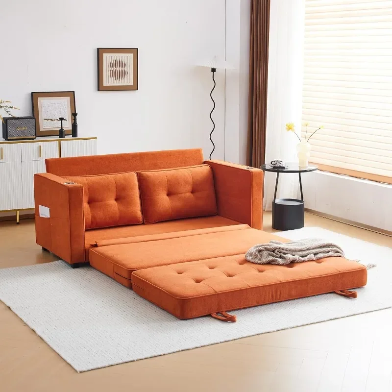 Sofa Bed Full Size Pull Out Couch Bed Burnt Orange Futon Couch 64