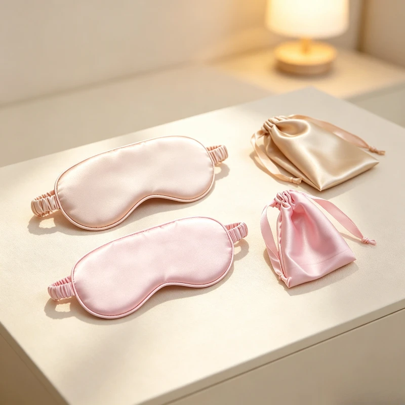 Simulated Silk Blackout Sleep Eye Mask with Storage Bag Comfort Lunch Break Travel Portable Eye Protection Set