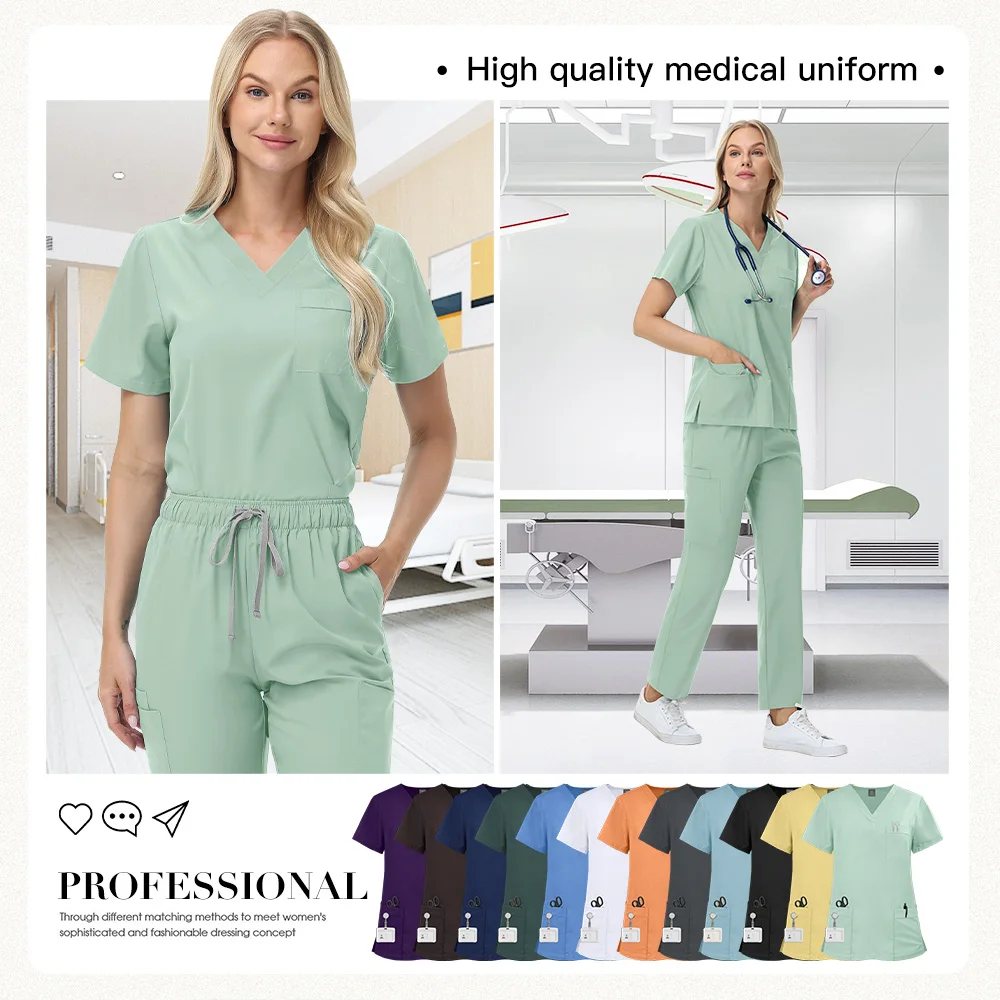 애완 동물 미용 작업복 여성 유니폼 치과 진료소 스크럽 정장 병원 의료 스크럽 세트 스파 유니폼 미용사 작업복