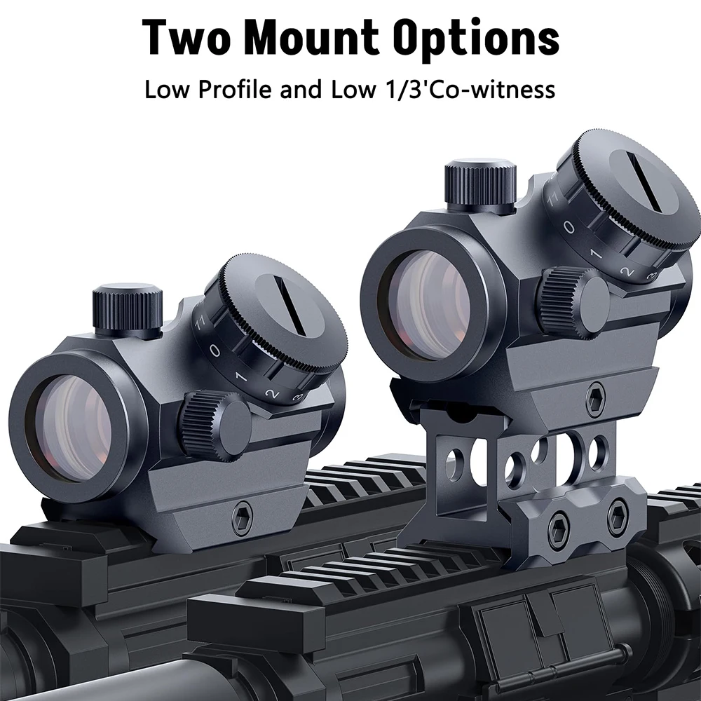 Tactical Red Dot Sight Shockproof Fog Proof Scope with Riser Mount Riflescopes Red Dot Collimator  for Hunting Shooting Game