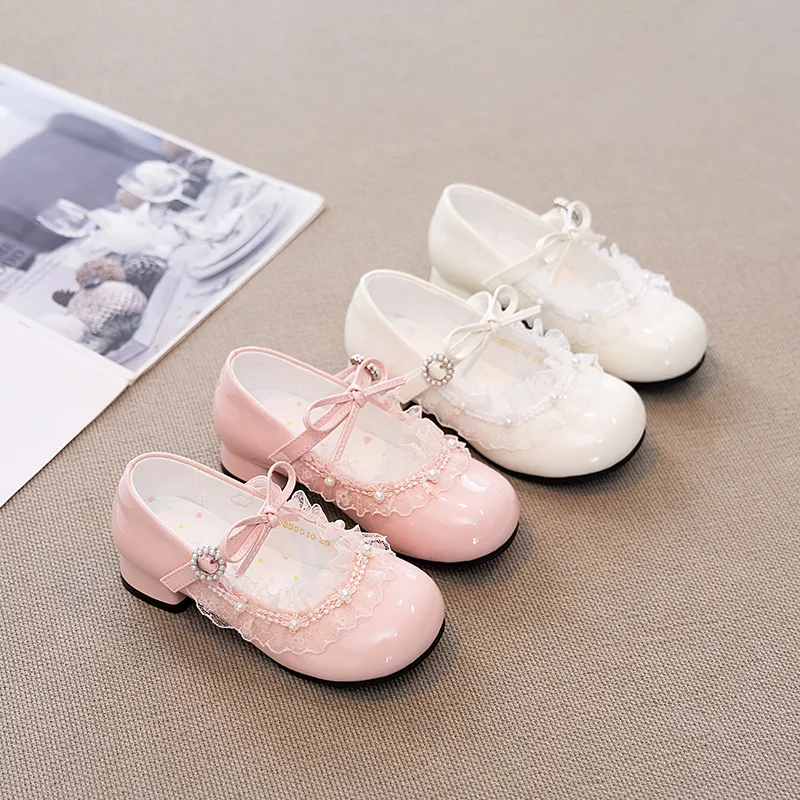 

Модные туфли принцессы с бантом для девочек, осень 2023, новый стиль, детская кожаная обувь, удобная нескользящая повседневная обувь для девочек, Zapatos