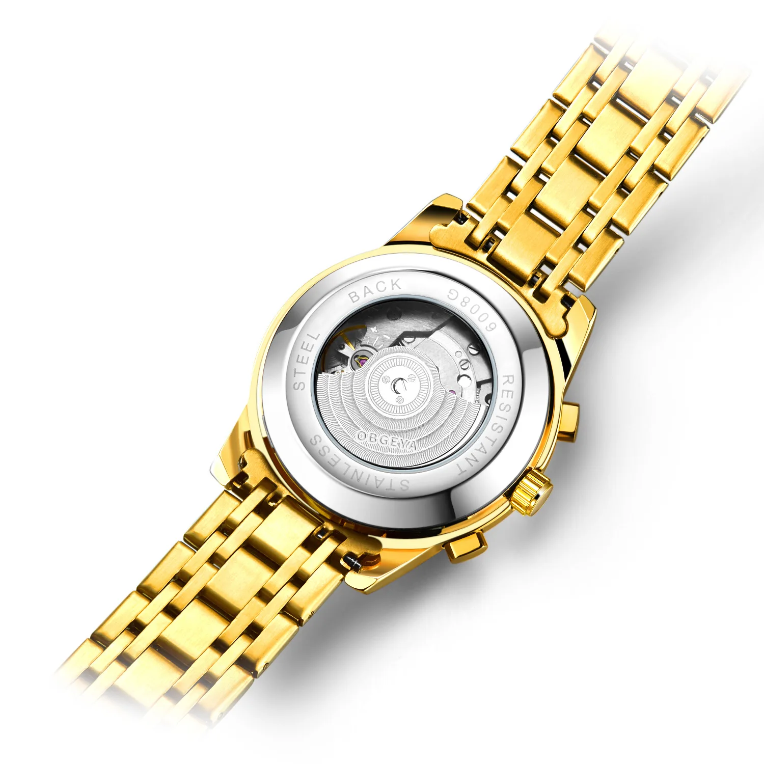 Relógio masculino Oubogea Fashion Business - Mecânico automático, multifuncional, à prova d'água