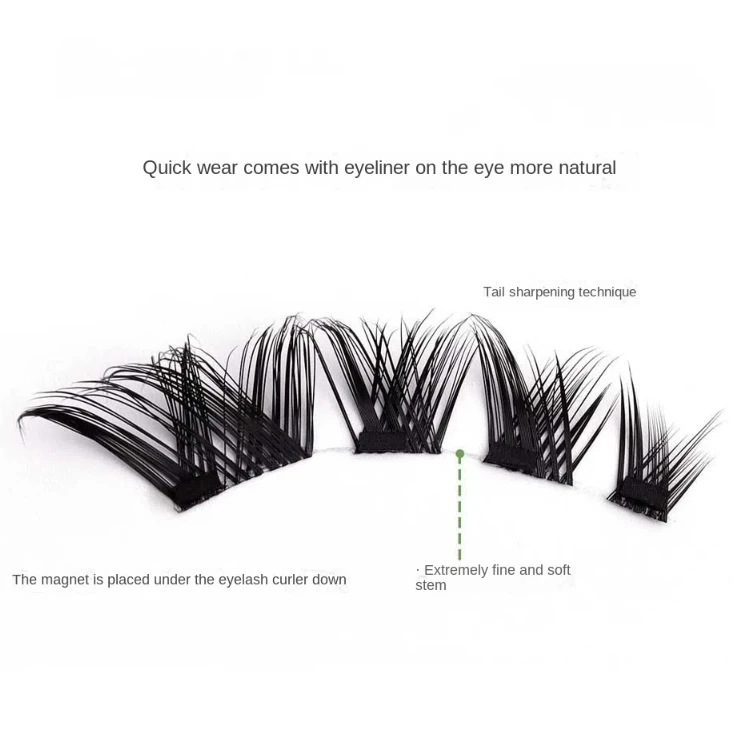 Magnetische magnetische falsche Wimpern, kleberfrei, wiederverwendbar, magnetische Wimpern mit Clip, 3D-Verlängerung, individuelle falsche Wimperncluster