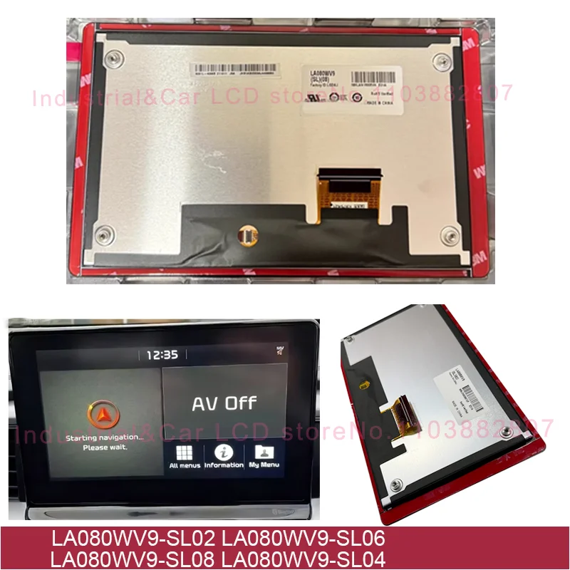 LCD Display With Touch Screen LA080WV9-SL02 LA080WV9-SL06 LA080WV9-SL08 LA080WV9-SL04 For Hyundai MOBIS Kia Niro Car Navigation