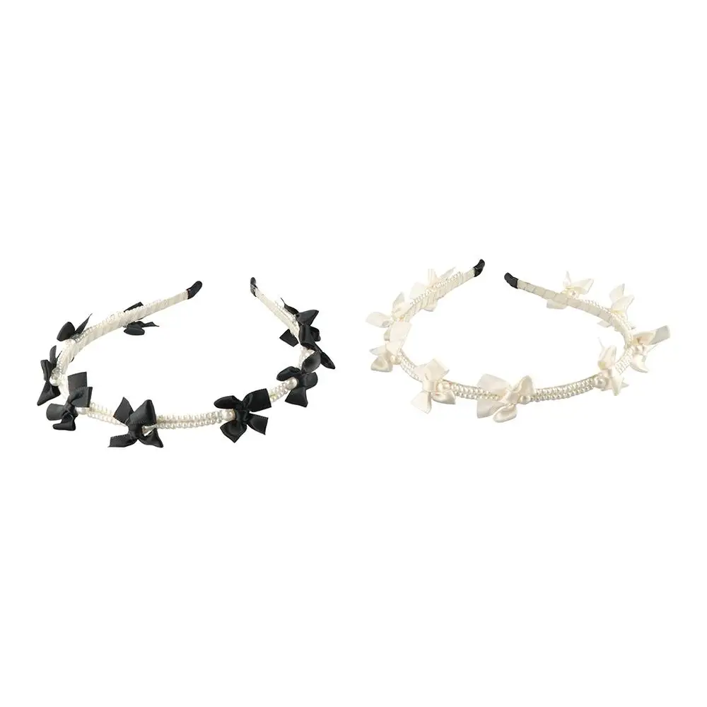 

Sweet Korean Style Pearl Hair Band Ins Headwear Bow Headband Headband Hair Accessories Pearl Hair Hoop Ladies