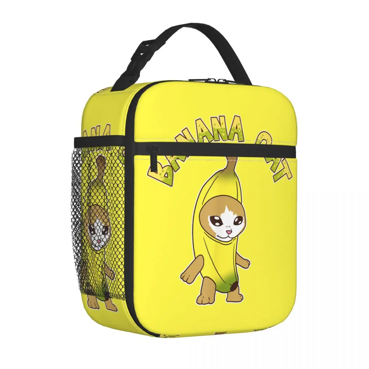 Kitten Banana Cat Meme Insulated Lunch Bags Food Bag Reusable Thermal Cooler Lunch Boxes For School Office