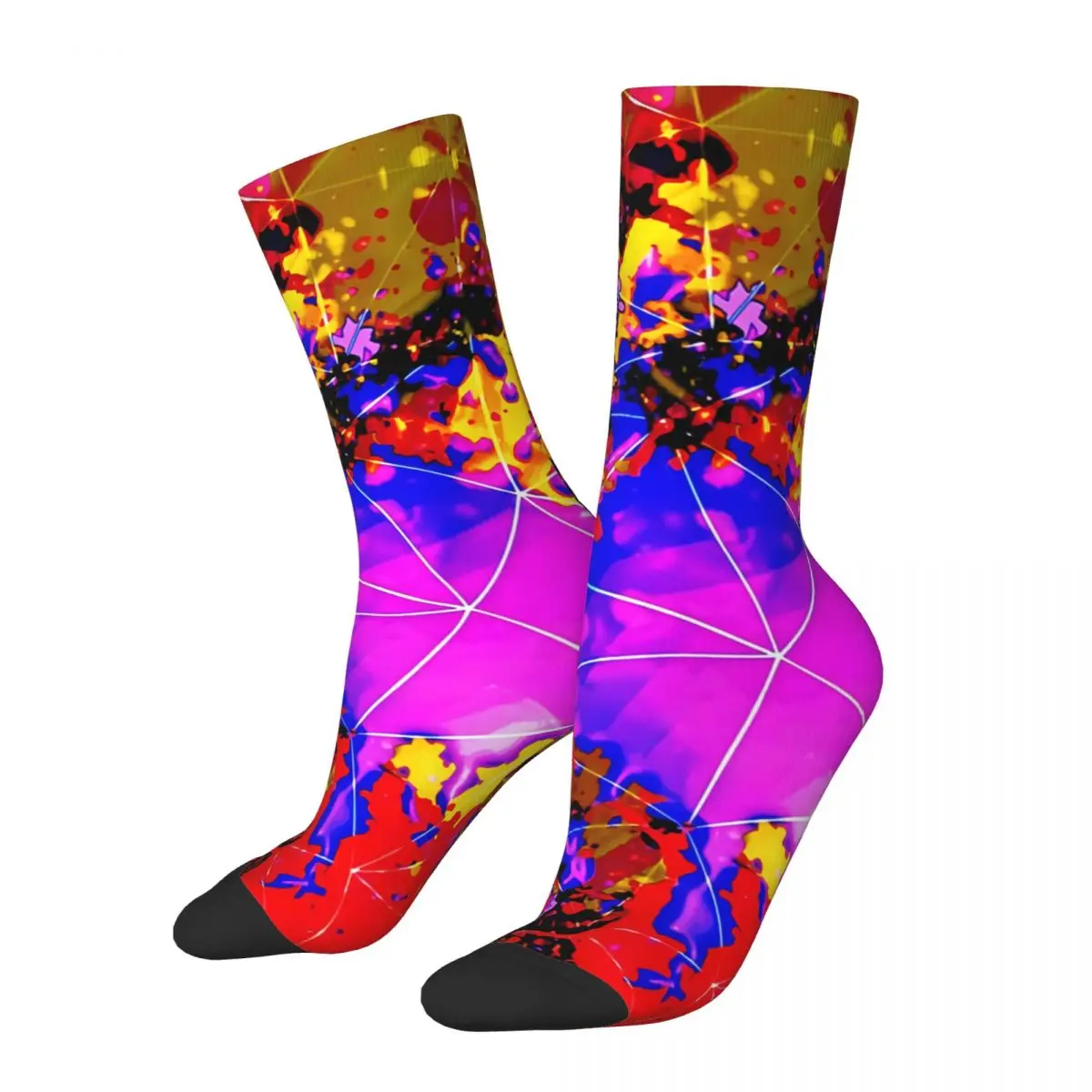 Vintage Street Art Men's Socks Graffiti Style Art Unisex Novelty Seamless Printed Funny Crew Sock Gift