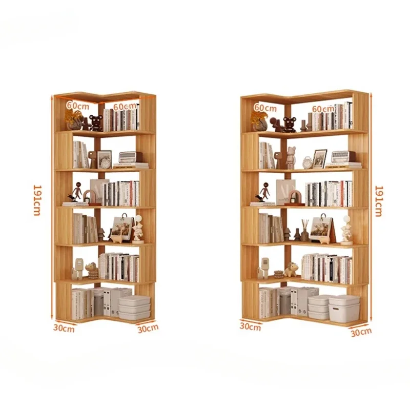 

Modern Multi-layer Bookcases For Study Solid Wood Corner Storage Bookcase Light Luxury Simple Household Bookshelf For Library