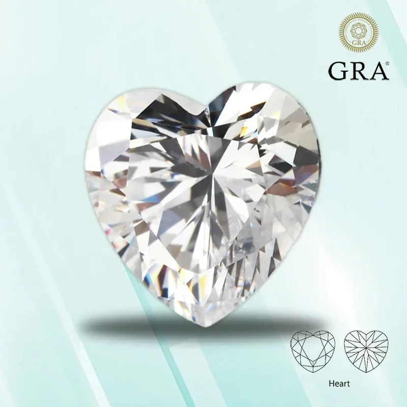 

NEW Moissanite Stone heart shape D Color VVS1 for Pass Diamond Tester Top Charms Jewelry Making Materials with Certificate