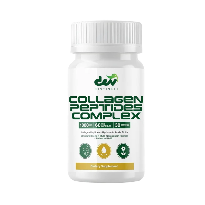 

Collagen peptide complex 1000mg, 60 capsules vegan | containing hyaluronic acid