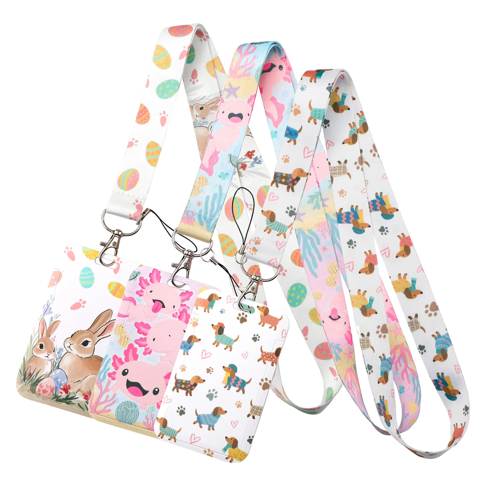 

Cute Dachshund Lanyard Neck Strap Keychain Animal Rabbit Card Cover Badge Holder Mobile Phone Hang Rope Keyring Accessories Gift