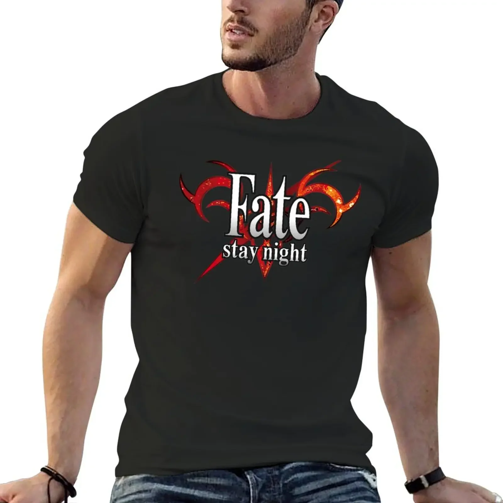 

Fate Stay Night Logo T-Shirt man clothes boys whites oversizeds graphic t shirts Men's t-shirt