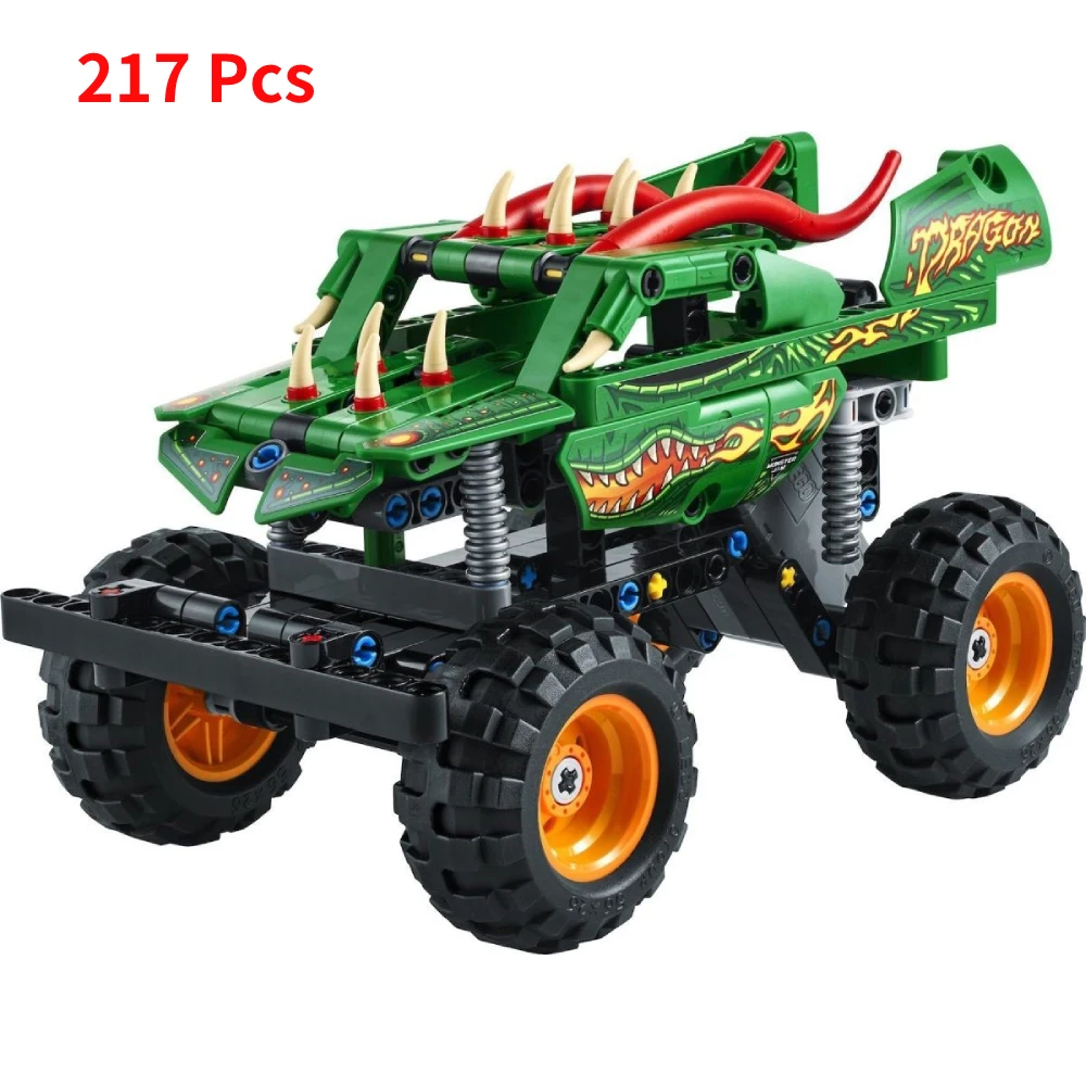 Technical Monster Dragon 42149 Building Blocks Set 2 in 1 Off Road Stunts Pull Back Racing Car Model Toys For Boy Christmas Gift