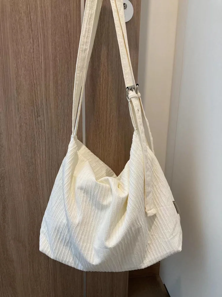 

Большая холщовая сумка через плечо Capaci, корейская повседневная сумка-тоут для занятий, легкая сумка через плечо, молодежная летняя сумка