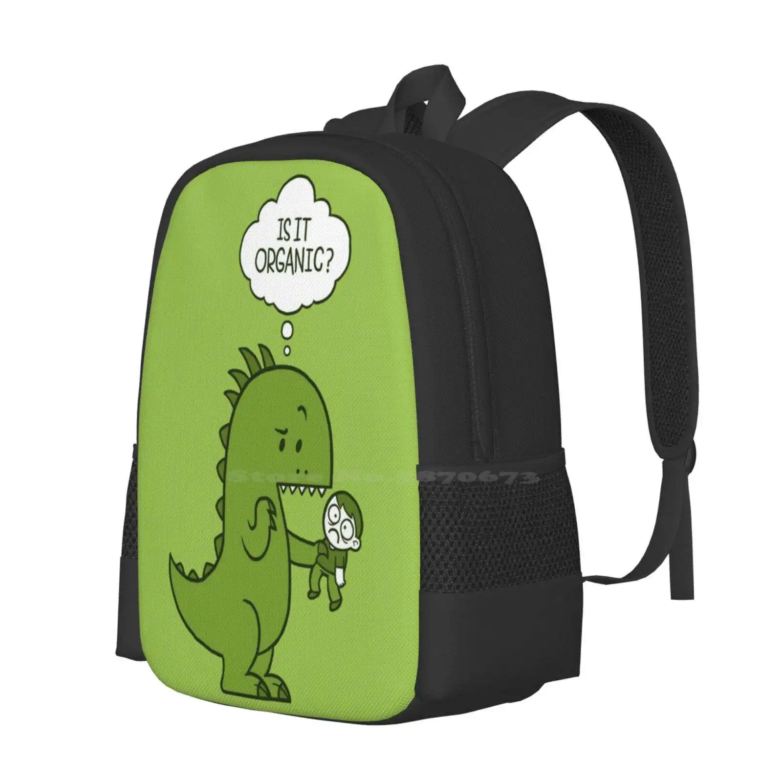 Organic Dinosaur Bag Backpack For Men Women Girls Teenage Dinosaur Nutrition Organic Hipster Funny Cute World Indominus Rex