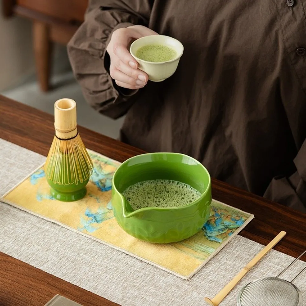 

Керамическая чаша Matcha для подарков, ручная керамическая чаша для чая, художественный инструмент для чайной церемонии, чашка для заваривания Matcha, большая емкость, держатель для чая, подставка для кисточки