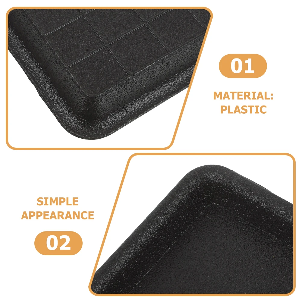 

8pcs Black Rectangular Plant Trays Durable Plastic Flower Pot Saucers Indoor Outdoor Waterproof Soilproof Solution