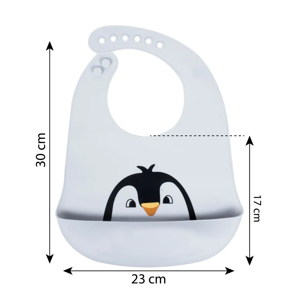 Babador de silicone cor cinza