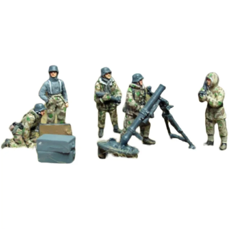 1/72 Resin Soldier Die-Cast Model Kit  Winter Mortar Group 4 Person and Accessories Assembly Kit Free Shipping