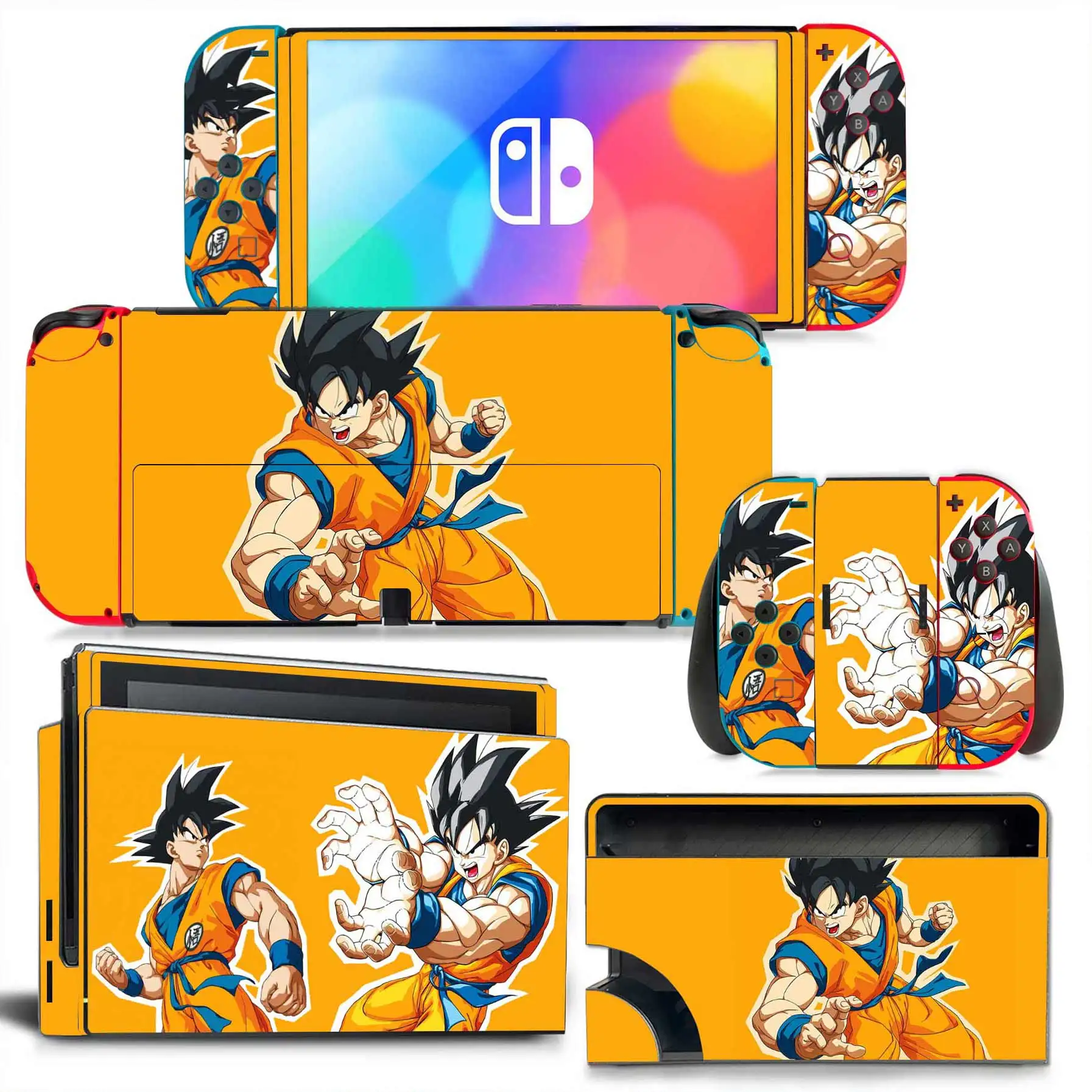 Anime Kakarotto Vegeta Skin Cover Sticker Decal for Nintendo Switch OLED Console Joy-con Controller Dock Skin Vinyl Dragon Ball