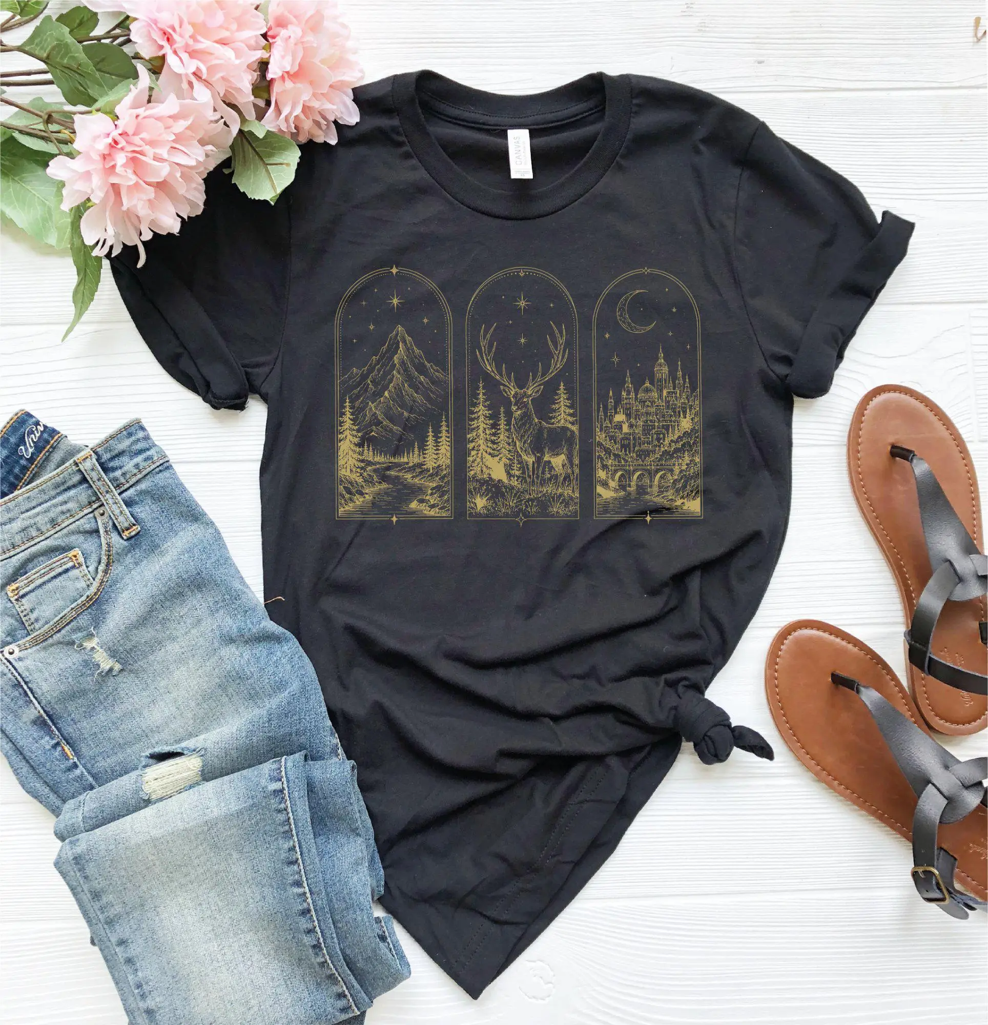 ACOTAR Book Postcard Shirt, Court of Thorns and Roses Velaris Tee, Terrasen Shirt, Crescent City Shirt, ACOTAR Merch