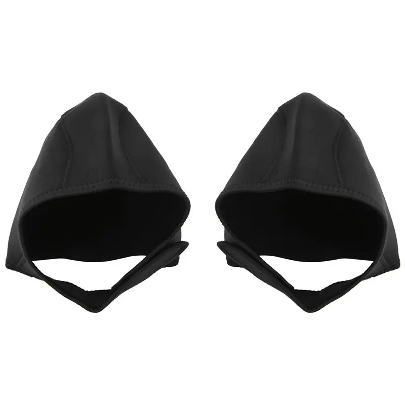 2 Pcs Neoprene Diving Hood Thermal Wetsuit Hood Cap Swim Caps With Chin Straps Snorkeling Surf Beanie 2.5 Mm Diving Cap-New