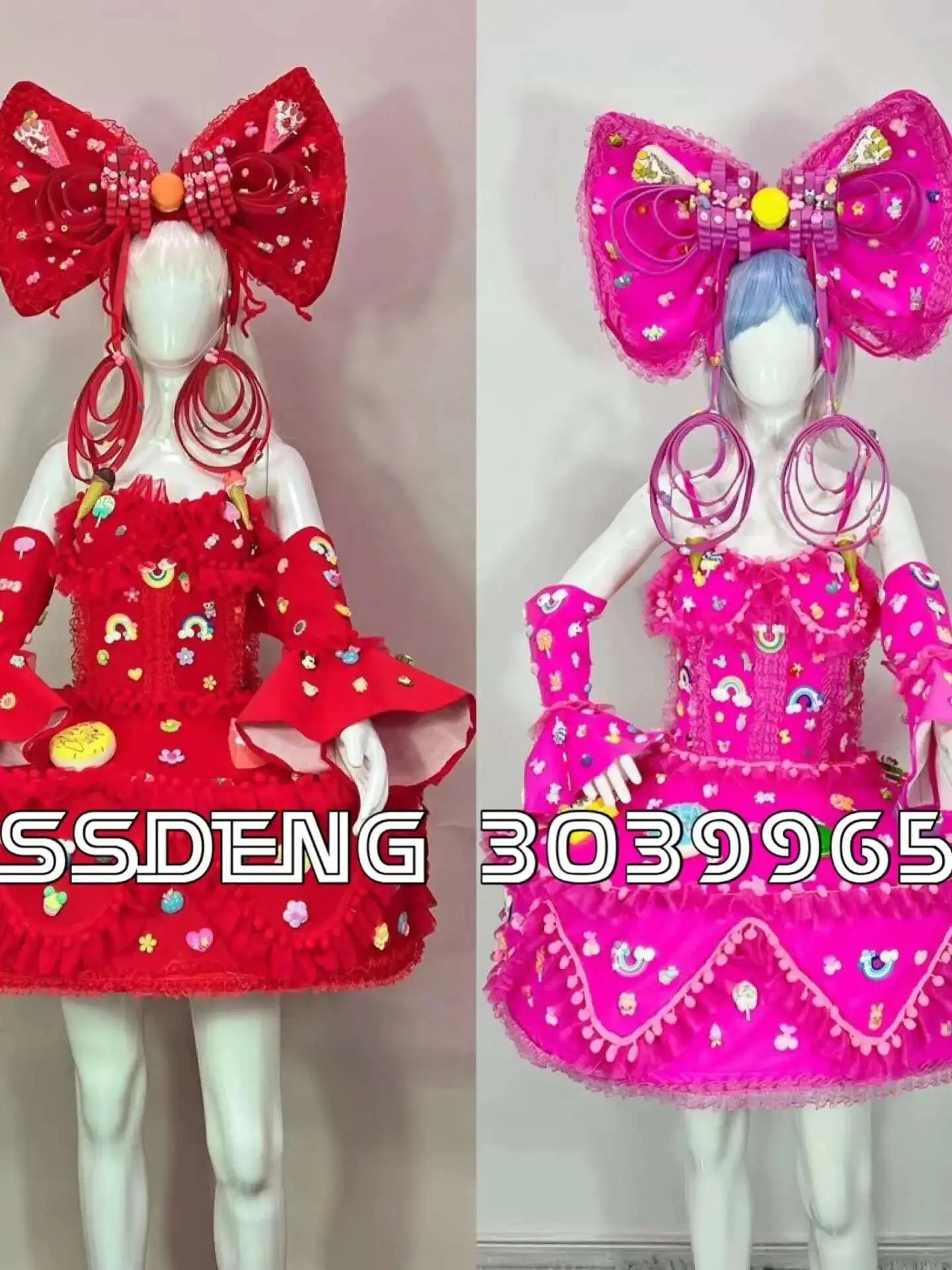 캔디 컬러 귀여운 퍼레이드 의상바 DS 나이트 클럽 코스프레 의상 여성 고고 파티 캔디 파티 케이크 드레스