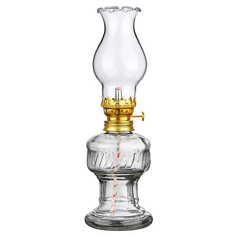 

ABUG-Home Lighting Oil Lamp Glass Chamber Oil Lamps 2PCS Clear Lamp Lantern For Tabletop Decor