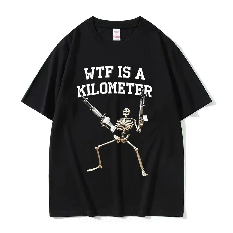 T-shirt unisexe en coton à col rond pour hommes, Économie rétro, Modules, Seton, WTF, Is A Kilometer, Funny Meme, Fashion, Gothi