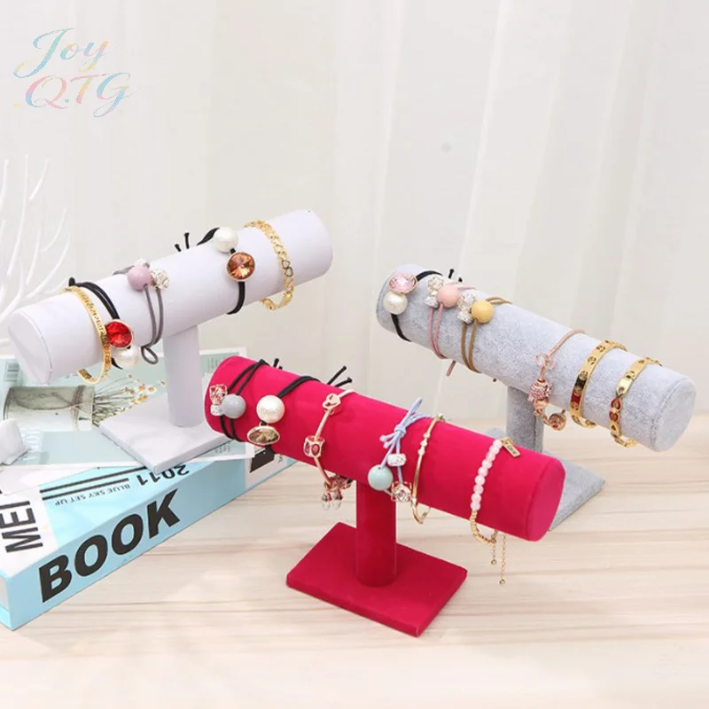 

Одноуровневый бархатный браслет-цепочка для ювелирных изделий, жесткая подставка для дисплея, держатель для часов, Т-образная стойка, органайзер для ювелирных изделий, высококачественная подставка для косплея
