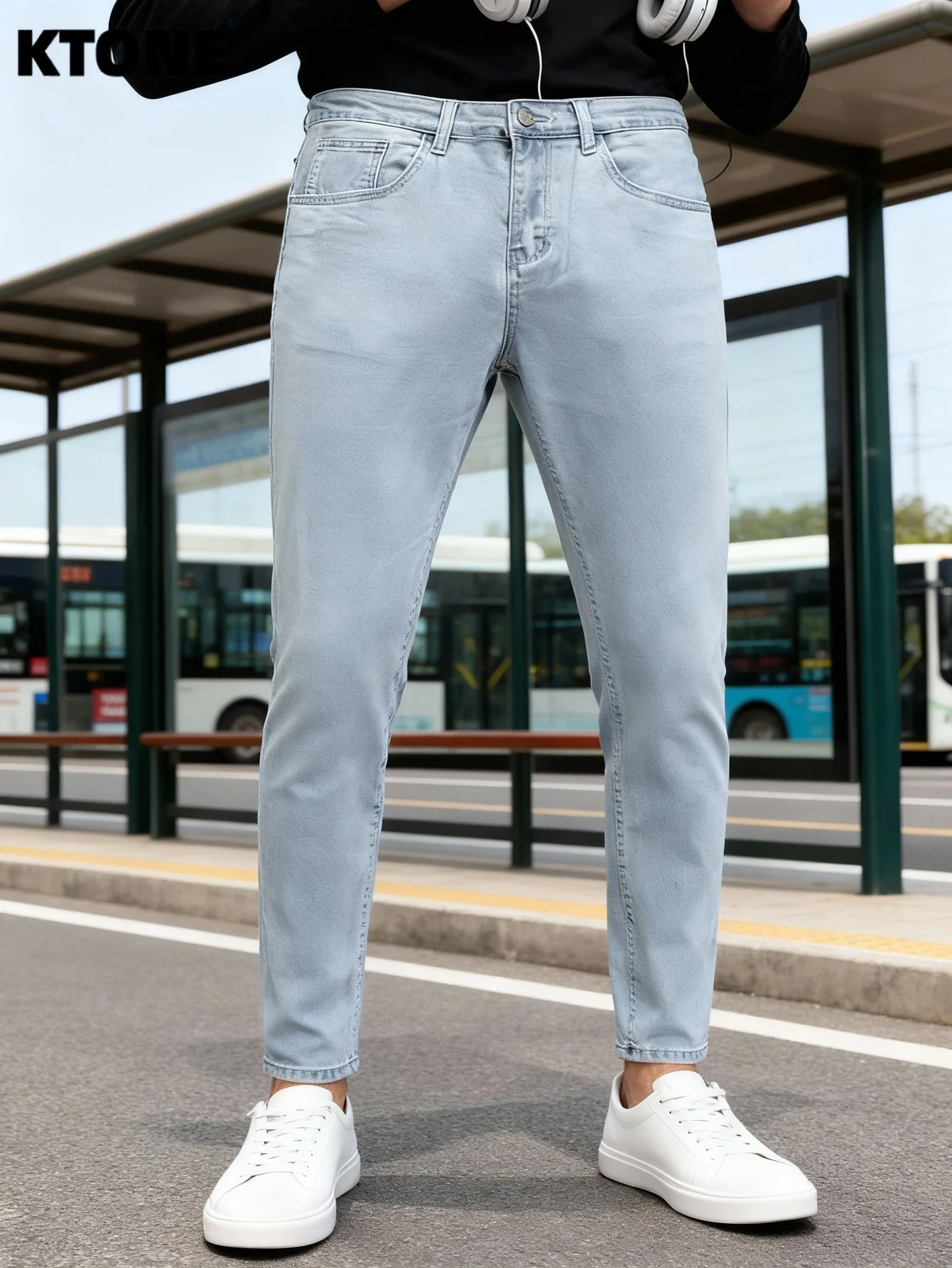 

Men's Light Retro Sailing Style Slim Fit Jeans for Dating & Sailing Experience Voyage