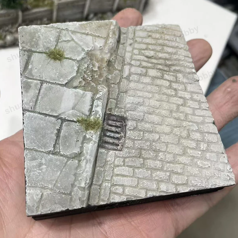 Modelo Base de escena de tierra de calle Diorama, escala 1/35, 8x8cm, mesa de arena pequeña, plataforma, escena de simulación, accesorio de disparo, 1 Uds.
