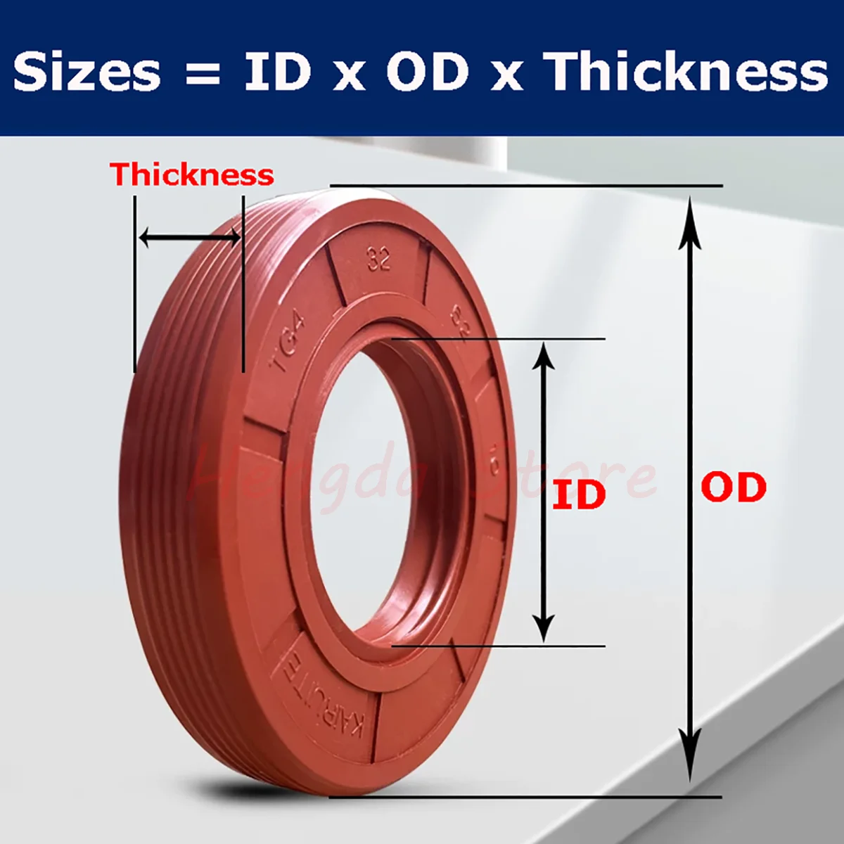 2pcs ID 32mm 34mm 35mm 36mm FKM TC/FB/TG4 Skeleton Oil Seal Rings Fluoro Rubber Double Lip Seal Gasket For Rotation Shaft
