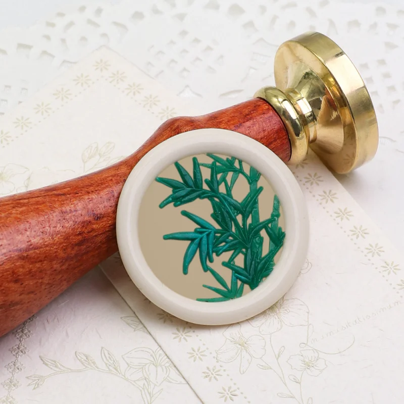 Nuovo prodotto Serie di piante verdi intagliate multistrato 25MMDaisy Fiore di peonia Farfalla Fiore d'amore Sigillo di cera Testa di timbro Testa di rame