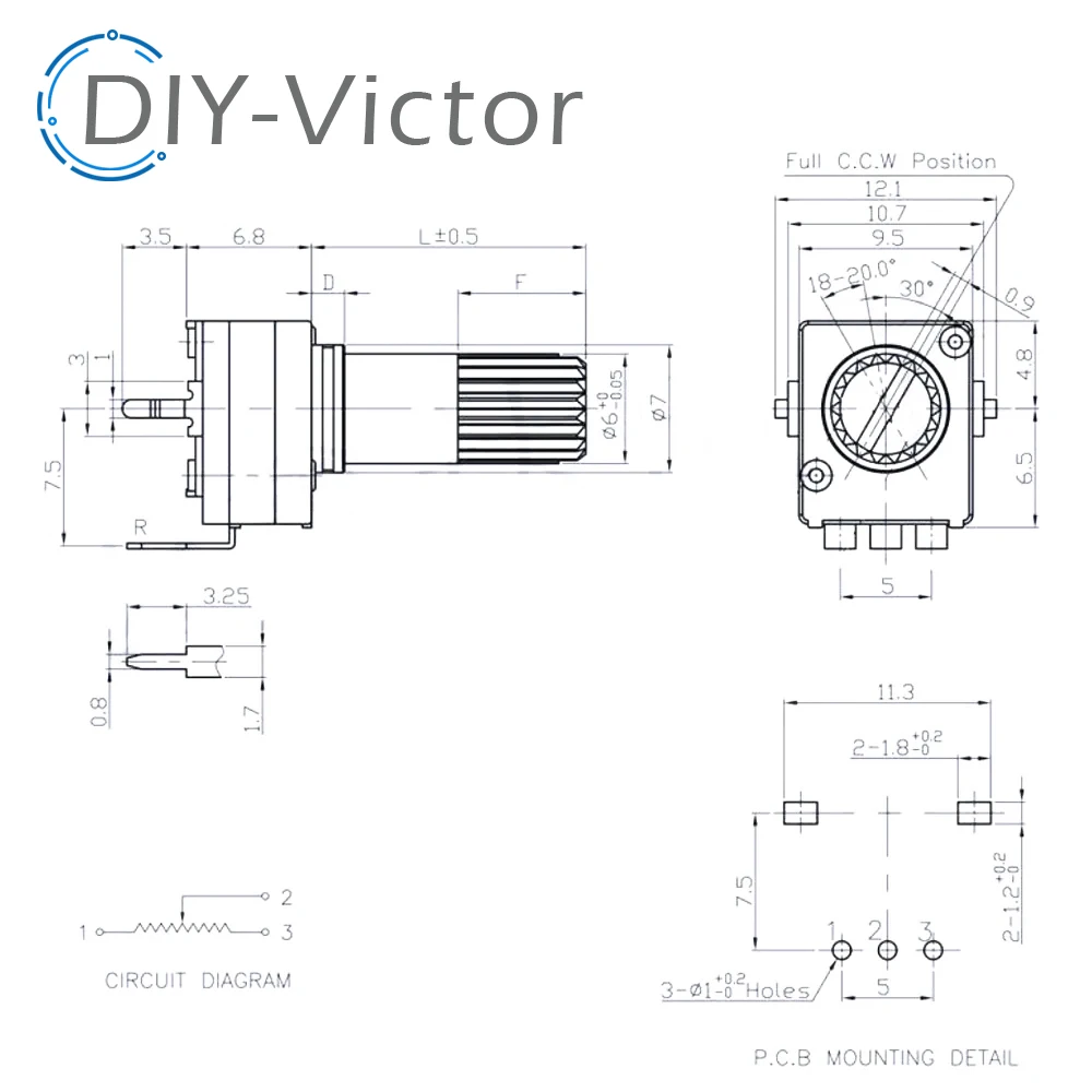 5PCS/LOT RV09 Vertical Adjustable Potentiometer 1K 2K 5k 10K 20K 50K 100K 1M 0932 9 Type 3pin Seal Potentiometer 5pcs/lot