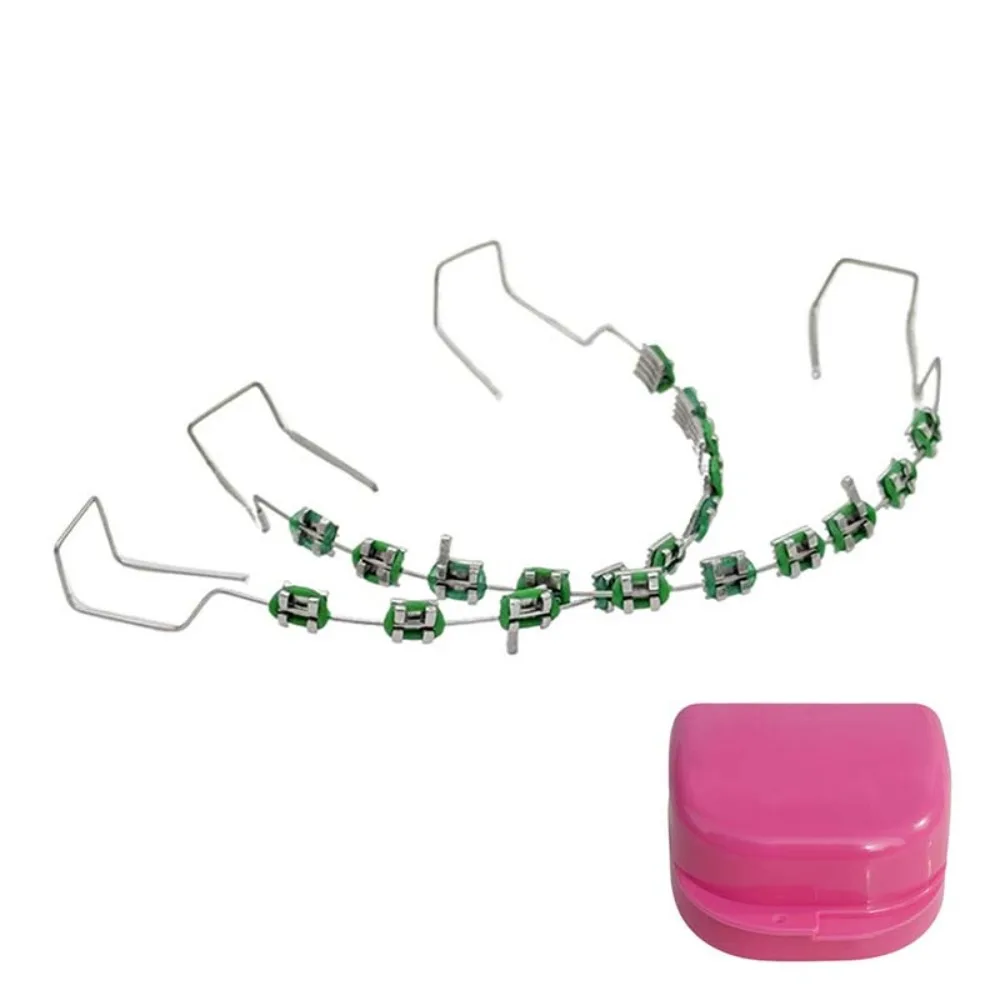 

Colorful Temporary Tooth Decoration with Metal Wires Dental Decorations Orthodontic Ligature Ties Fake Brackets with Box