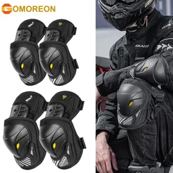 GOMOREON 1Pair Motorcycle Electric Bike Knee Elbow Guards Pads Protector Dirt Bike Body for Motocross Racing Mountain Biking