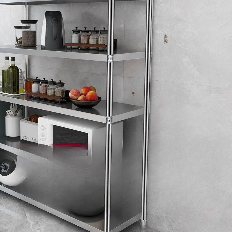 

Basement Kitchen Shelf Storage Five layer Shelf Stainless Steel Microwave