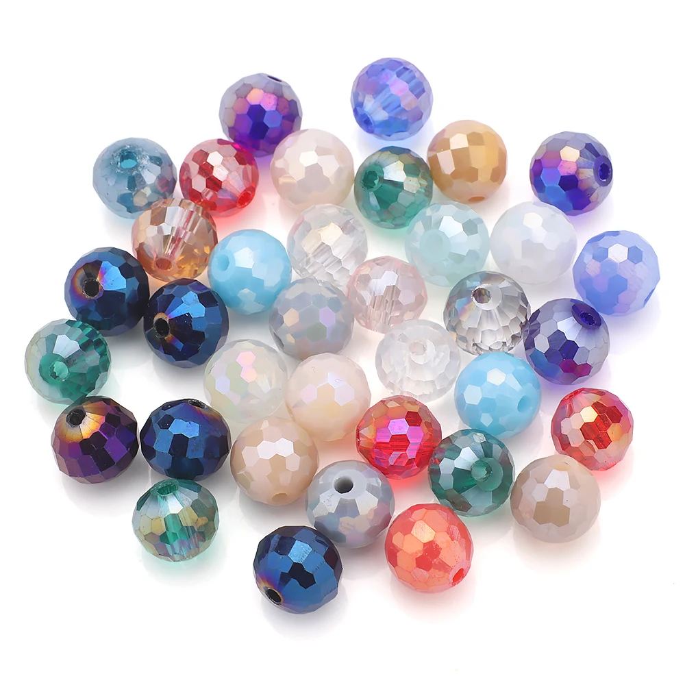 36 قطعة/الوحدة 8 مللي متر مختلط اللون كريستال الجولة AB خزر عازل الزجاج فضفاض الخرز اليدوية صنع النساء المجوهرات سوار ذاتي الصنع إكسسوارات #5