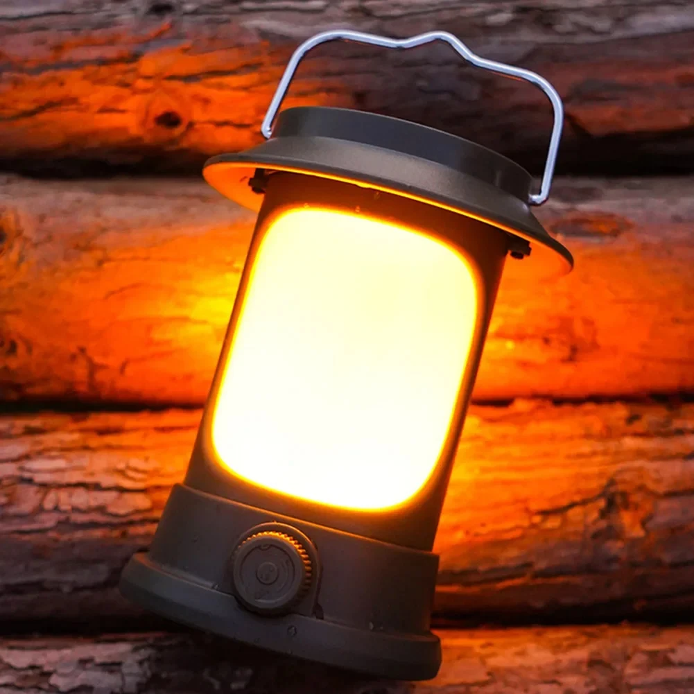 Portátil Solar Vintage Camping Lantern USB Recarregável, Pendurado Tent Light, Regulável, Noite, Caminhadas, Pesca, Lâmpada de emergência