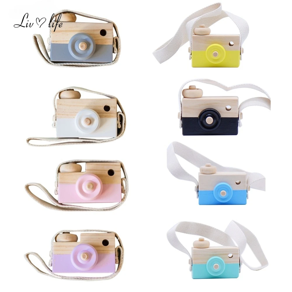 Wooden Camera Creative Props Decorative Ornaments Toys Creative Neck Camera Photography Prop Decoration Educational Play House