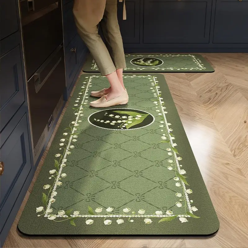 

VIKAMA 2pc Fabric Collage Creative Bathroom Floor Mats, Toilet Carpets, Anti-Slip Bathroom Absorbent Floor Mats, Home Decoration