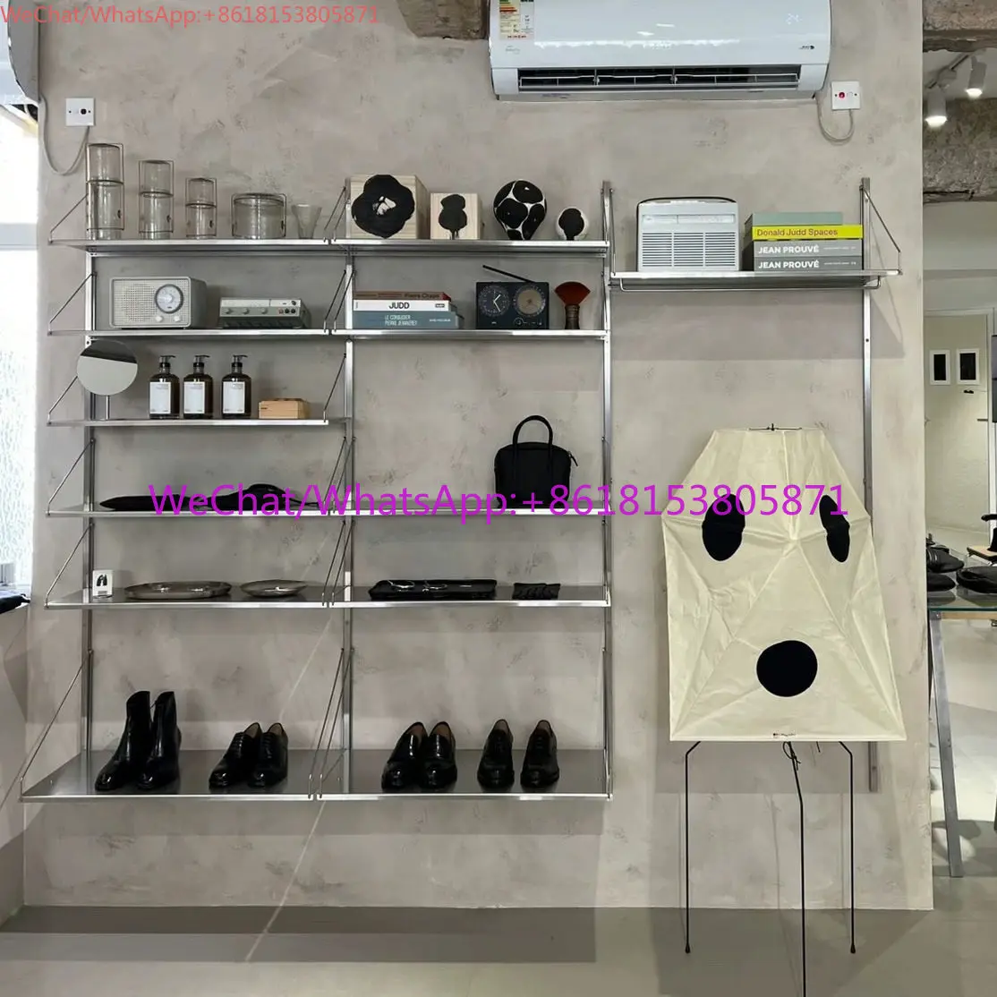 

Настенные полки из нержавеющей стали в индустриальном стиле, металлические стеллажи для хранения, металлические стойки для барной стойки.