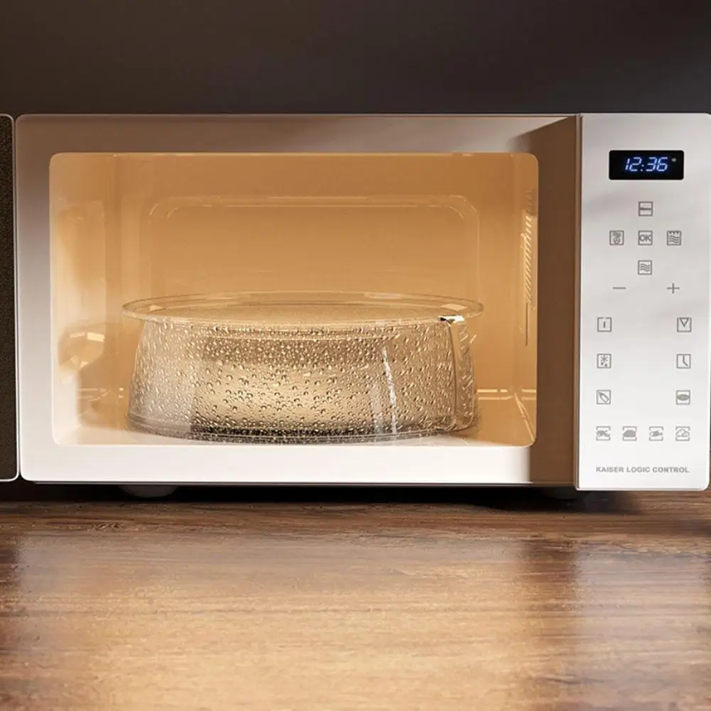 PC-Mikrowellenabdeckung mit Griff, hitzebeständiger Spritzschutzdeckel, transparenter Teller- und Schüsselschutz für Küche, Kühlschrank & Grill – Detail 9
