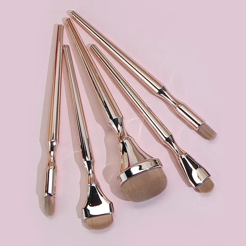 9pcs Makeup Brushes Set Foundation Powder Highlighter Gold Handle Make Up Brushes Face Eye Nose Detail Cosmetic Beauty Tool