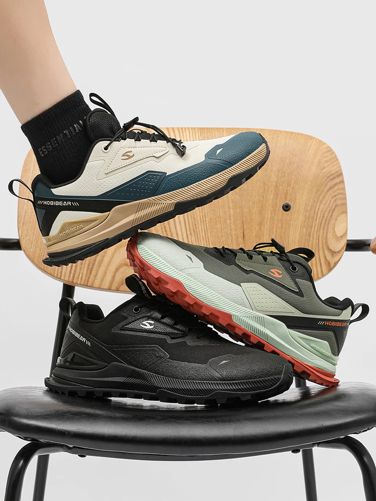 HOBIBEAR Zapatos para caminar y senderismo para hombres y mujeres, zapatillas antideslizantes con banda elástica, cómodas zapatillas para correr para viajes al aire libre