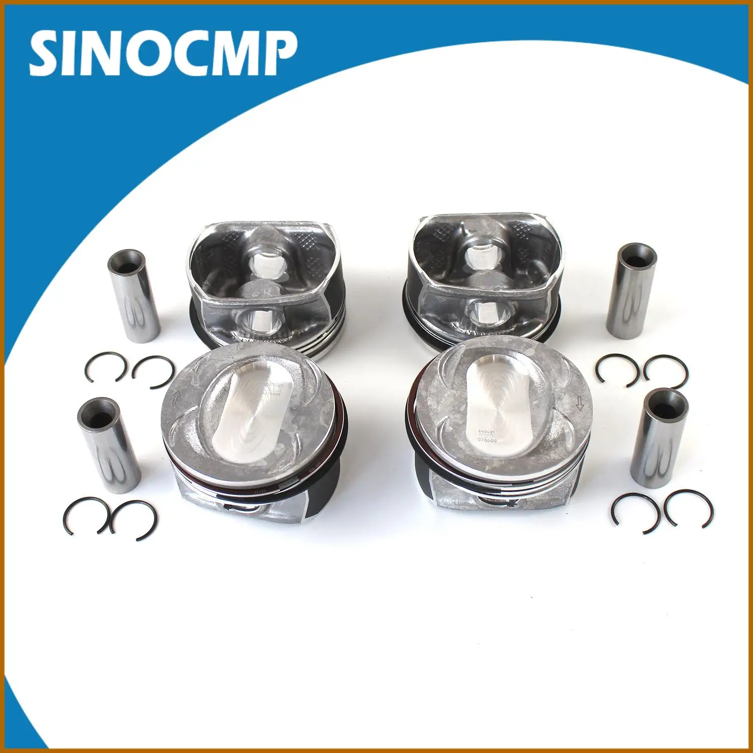Juego de anillos de pistón de motor EA111, 4 Uds. Con pasadores y Clips para VW AUDI 1.4T 1.6L CAVD CTHE CTHA CAVA CNWA Turbo Twincharger 03C107065