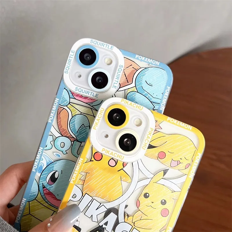 Urocze etui na telefon z motywem POKEMONA Pikachu do iPhone 18 12 13 14 15 16 17 Pro Max Plus mini 18Pro Air Snorlax Squirtle Gengar, miękka obudowa — zdjęcie produktu 3