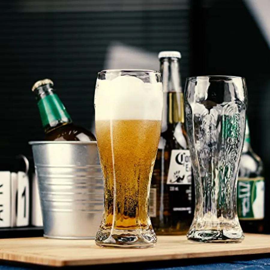 مجموعة نظارات بيلسنر على شكل سداسي مكونة من 2 16 أونصة من كراسي كرافت القمح والبيرة من أجل LAGER وALE مزهرية Weizen خالية من الرصاص تصميم Prem #6